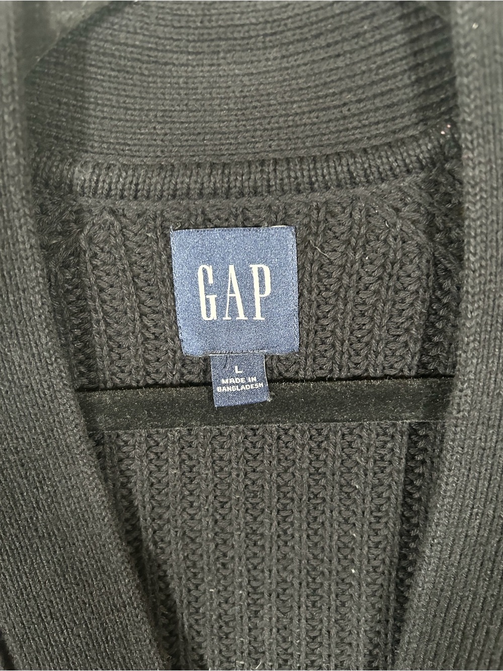 GAP Black Rib-Knit Cardigan with Button Front - Picture 2 of 7
